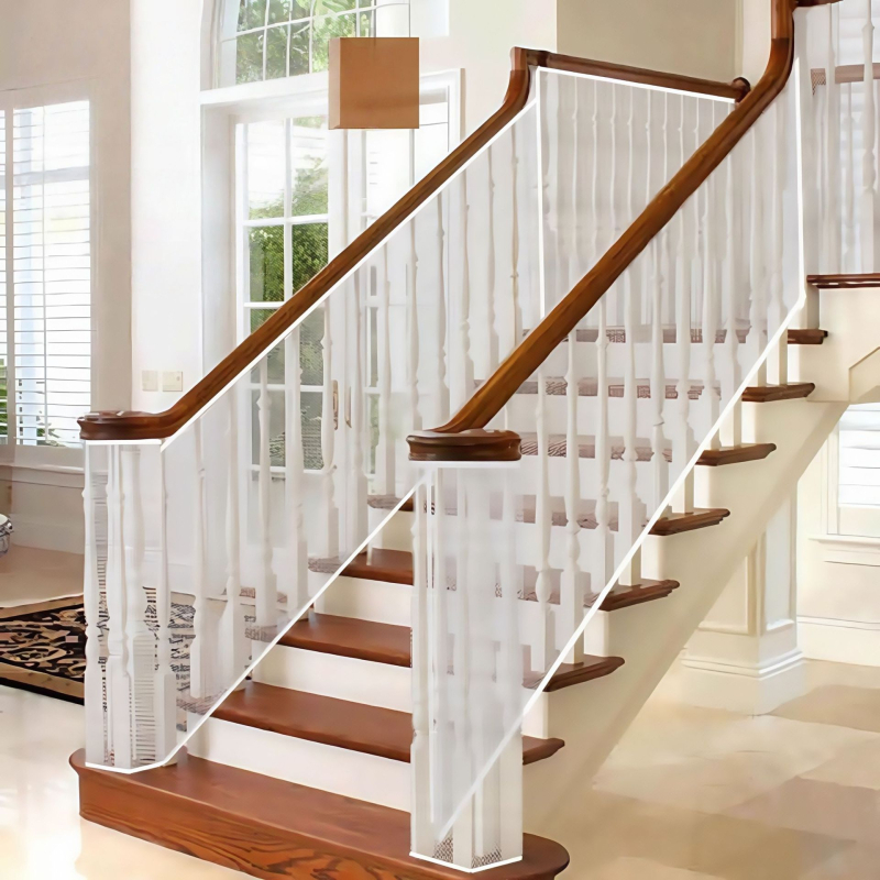 Sigurnosna mreža za stepenice i balkon, ojačana, za kućne ljubimce i djecu, s kabelskim vezicama. Marka Anleju.