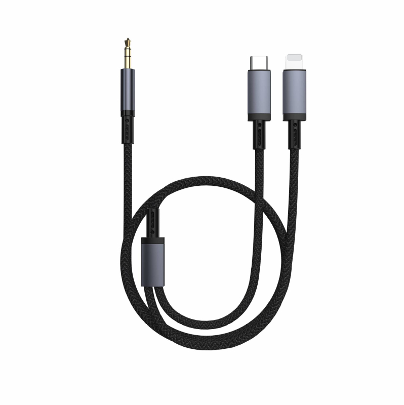 Type-C/Apple la 3,5 mm splitter pentru audio auto și headset, 2 în 1 audio, Model: One Minute Two Speaker Cable