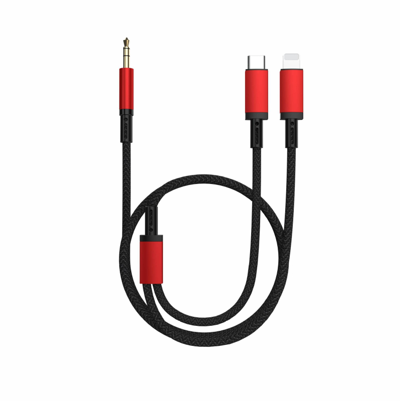 Type-C/Apple la 3,5 mm splitter pentru audio auto și headset, 2 în 1 audio, Model: One Minute Two Speaker Cable
