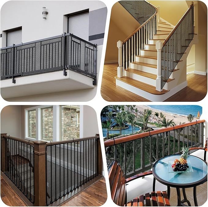 Sigurnosna mreža za stepenice i balkon za kućne ljubimce i djecu, s vezicama, ručka protiv pada i zaštitna ograda