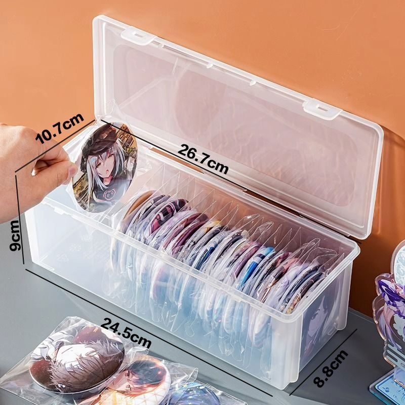 Kártyatartó doboz fedéllel, átlátszó, porálló, PP anyagból, kártyákhoz