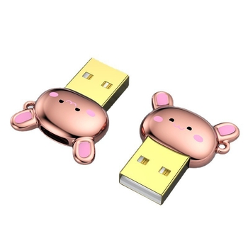 Adaptor din aliaj de zinc cu design de iepuraș desenat: Type-C către USB-A, USB-A masculin către Type-C femel; compatibil cu unele dispozitive Apple