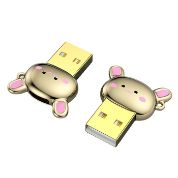 Adaptor din aliaj de zinc cu design de iepuraș desenat: Type-C către USB-A, USB-A masculin către Type-C femel; compatibil cu unele dispozitive Apple