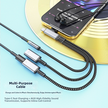 Flash repairman USB-C/Lightning 3-v-1 adaptér pre 3,5 mm audio a nabíjanie, kompatibilný so Samsung, Huawei, Apple 16/17