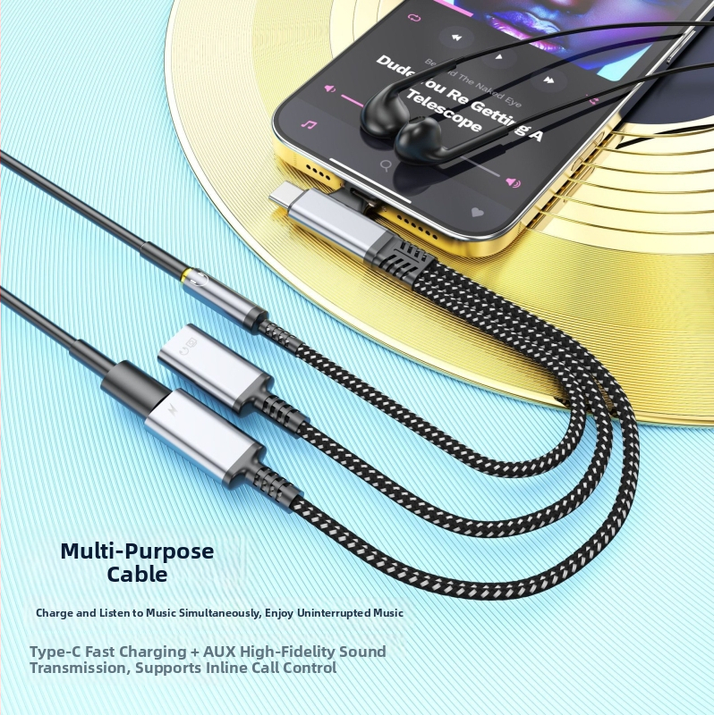 Flash repairman USB-C/Lightning 3-v-1 adaptér pre 3,5 mm audio a nabíjanie, kompatibilný so Samsung, Huawei, Apple 16/17