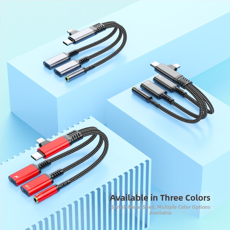 Flash repairman USB-C/Lightning 3-v-1 adaptér pre 3,5 mm audio a nabíjanie, kompatibilný so Samsung, Huawei, Apple 16/17