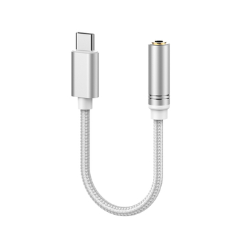 Type-C na 3,5 mm adapter s digitalnim dekodiranjem, srebrenim vodovima, potpuno kompatibilan s Huawei, Samsung, Xiaomi, Oppo i Vivo