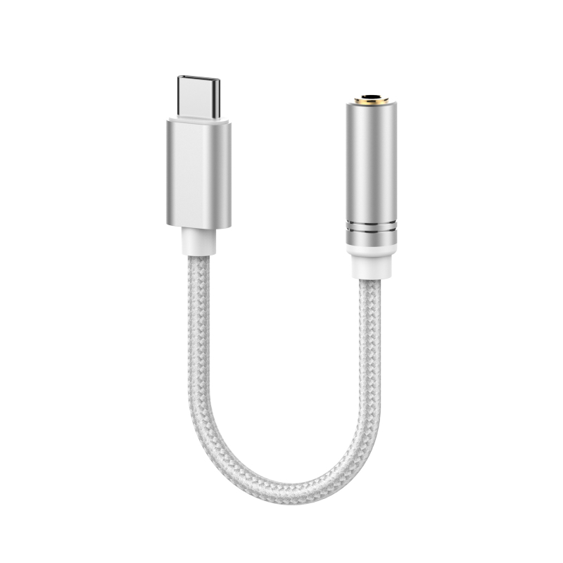 Type-C na 3,5 mm adapter s digitalnim dekodiranjem, srebrenim vodovima, potpuno kompatibilan s Huawei, Samsung, Xiaomi, Oppo i Vivo