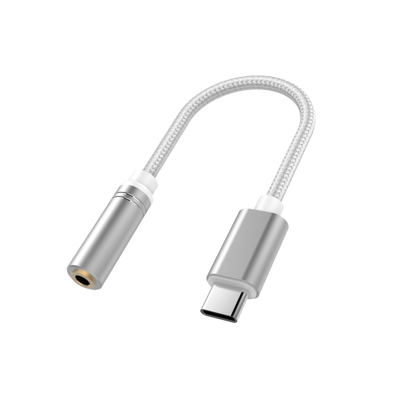 Type-C na 3,5 mm adapter s digitalnim dekodiranjem, srebrenim vodovima, potpuno kompatibilan s Huawei, Samsung, Xiaomi, Oppo i Vivo