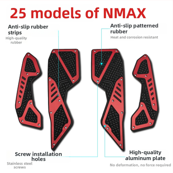 SHARK POWER NMAX155 Predný pedál z hliníkovej zliatiny, brúsený povrch, gumové protišmykové a proti pádu podložky