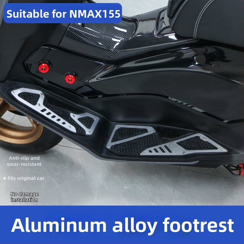 SHARK POWER NMAX155 Predný pedál z hliníkovej zliatiny, brúsený povrch, gumové protišmykové a proti pádu podložky