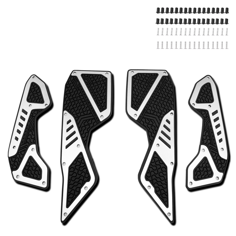 SHARK POWER NMAX155 Преден педал от алуминиева сплав, шлифован финиш, гумени антихлъзгащи и антипадане подложки