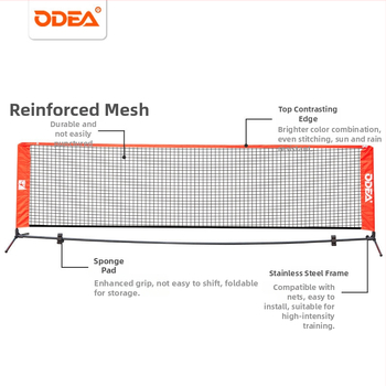 Detská prenosná štandardná tenisová sieť na rám, skladacia pre vonkajší tréning — Odea/Oudier, polypropylén, kód produktu 008, tenis