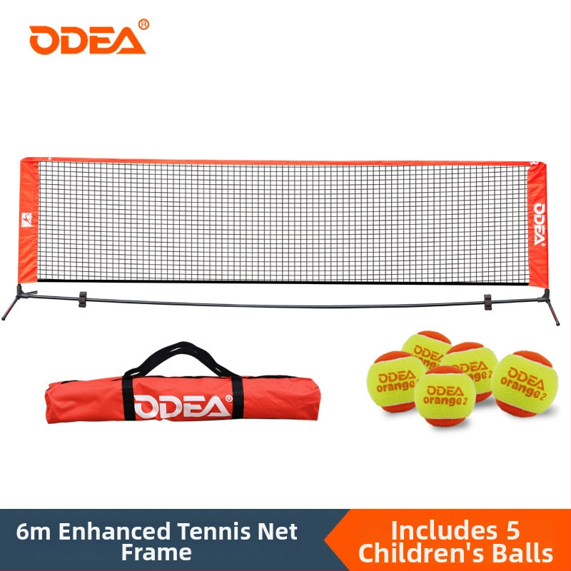 Detská prenosná štandardná tenisová sieť na rám, skladacia pre vonkajší tréning — Odea/Oudier, polypropylén, kód produktu 008, tenis