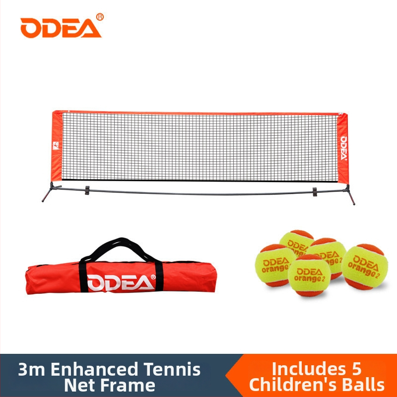 Detská prenosná štandardná tenisová sieť na rám, skladacia pre vonkajší tréning — Odea/Oudier, polypropylén, kód produktu 008, tenis