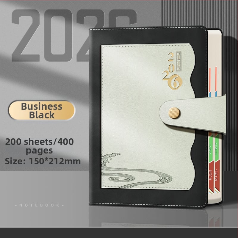 Персонализирана тетрадка със джоб за документи, 2026 календар, Dowling хартия, шиена подвързия, 300–400 страници