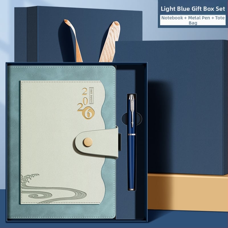 Персонализирана тетрадка със джоб за документи, 2026 календар, Dowling хартия, шиена подвързия, 300–400 страници