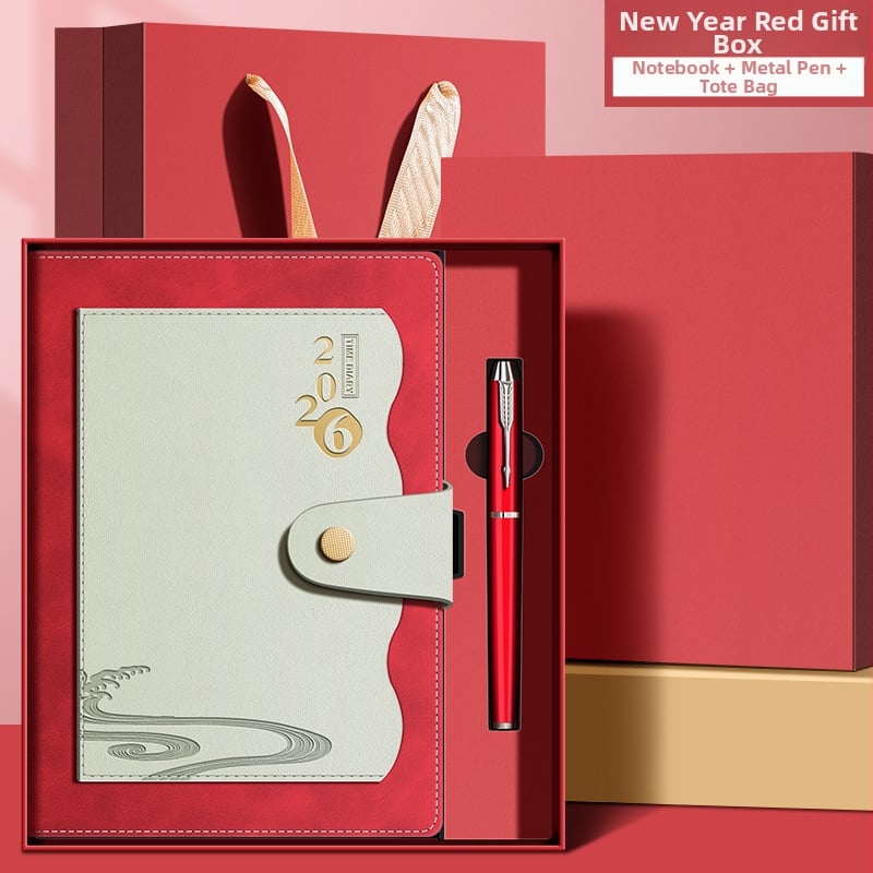 Персонализирана тетрадка със джоб за документи, 2026 календар, Dowling хартия, шиена подвързия, 300–400 страници