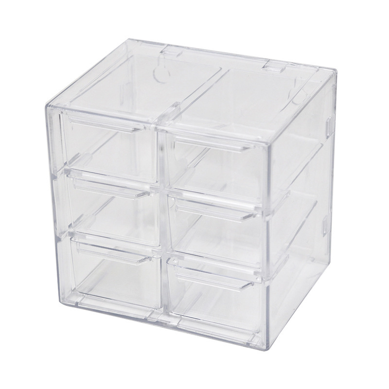 Stolni organizator za nakit, proziran, s više pretinaca i ladicama, prašini otporan, model L005, PS plastika, 100% novi materijal