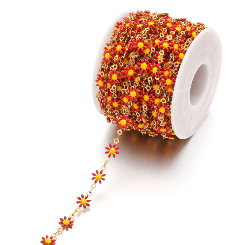 Lanac od nehrđajućeg čelika s motivom Daisy Sunflower, prilagodljiv, lansiran ljeto 2025