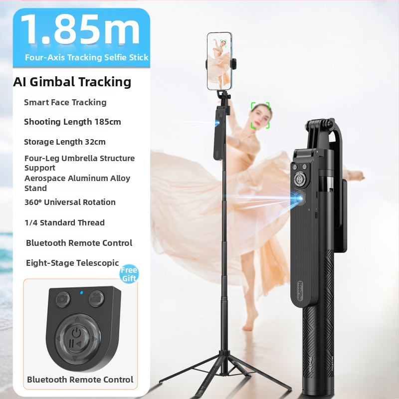 Purecook NP-L12 Gimbal za telefon s praćenjem lica, stabilizacijom protiv podrhtavanja, produžnim držačem, automatskim praćenjem i LED svjetlom za snimanje