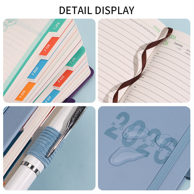 Дневник/планер, по една страница за деня, 300–400 страници, 80 g Dowling хартия, шиено подвързване