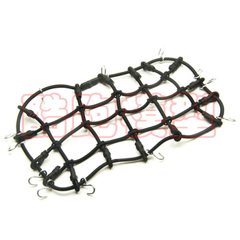 1:10 méretarányú RC mászó autó tetőcsomagtartó hálóval, gumírozott kötél, Cool Running model