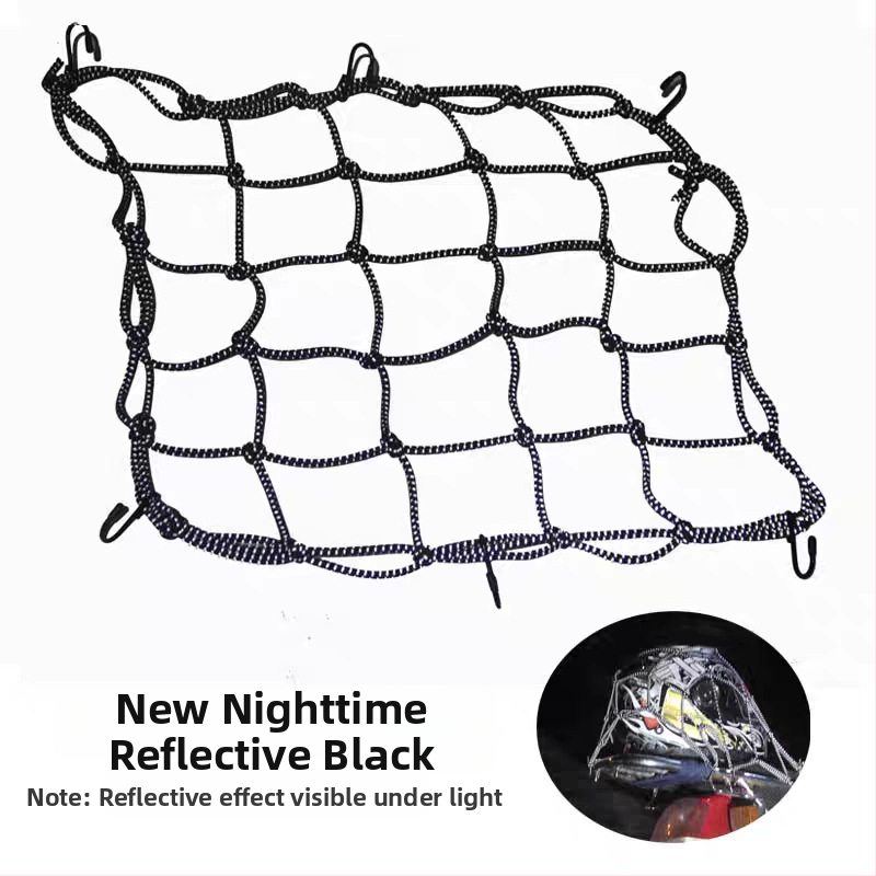 Motocyklová reflexná sieťová taška – protišmyková, proti krádeži, skladovanie; Značka Golden Years, Model JNFG4040, Všeobecná kompatibilita