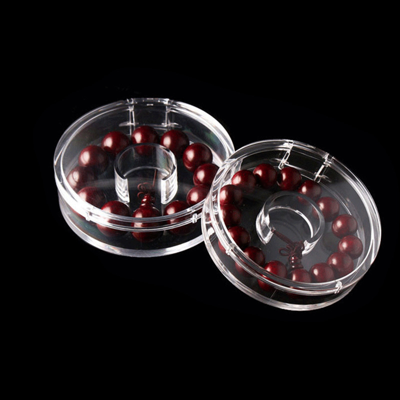 Κυκλική ακρυλική θήκη για βραχιόλι με καπάκι που γυρίζει και μαγνητικό κλείσιμο