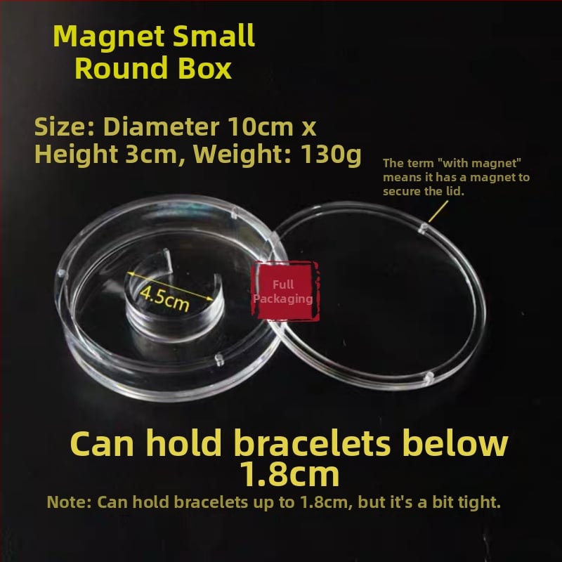 Κυκλική ακρυλική θήκη για βραχιόλι με καπάκι που γυρίζει και μαγνητικό κλείσιμο