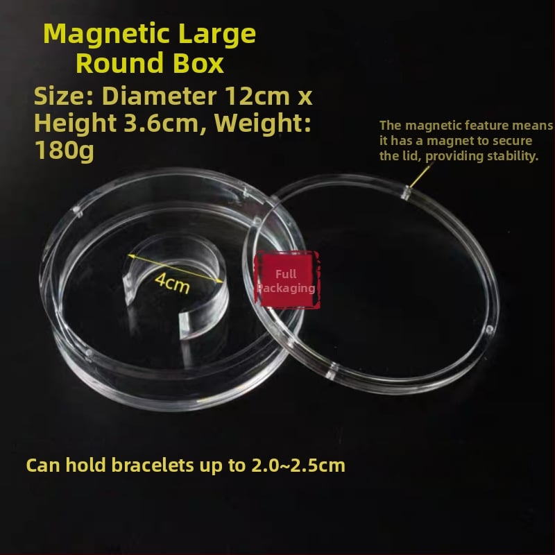 Κυκλική ακρυλική θήκη για βραχιόλι με καπάκι που γυρίζει και μαγνητικό κλείσιμο