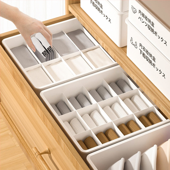 Kutija za skladištenje donjeg rublja s pregradama – PP plastika, 12L, model 001, za čarape, grudnjake i odjeću