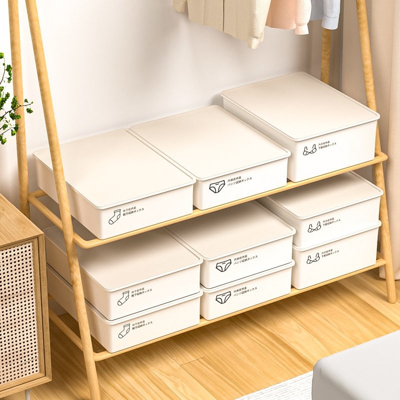 Kutija za skladištenje donjeg rublja s pregradama – PP plastika, 12L, model 001, za čarape, grudnjake i odjeću