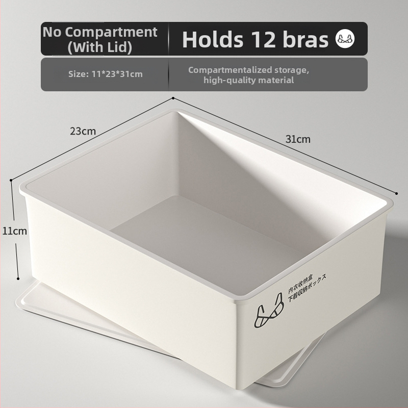 Kutija za skladištenje donjeg rublja s pregradama – PP plastika, 12L, model 001, za čarape, grudnjake i odjeću