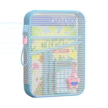 New Year mrežasta torbica za dokumente sa zatvaračem, dizajn crtić, za školske i uredske potrepštine