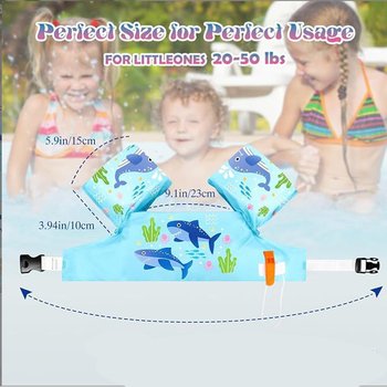 Gyerekeknek készült habos úszó mellény, karos ujjakkal – poliészter anyag