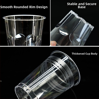 Jednokratna prozirna plastična čaša, prehrambene kvalitete, čvrsta, kristalno prozirna, za pivo i čaj