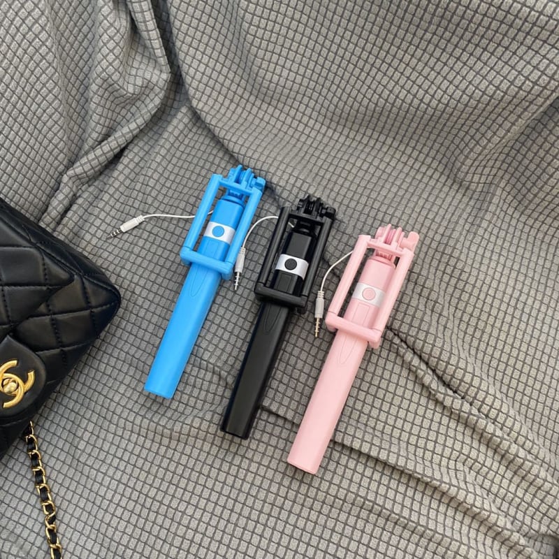 CL02 стоманена телескопична селфи пръчка със кабелен контрол, Android интерфейс 3.5-Type-C