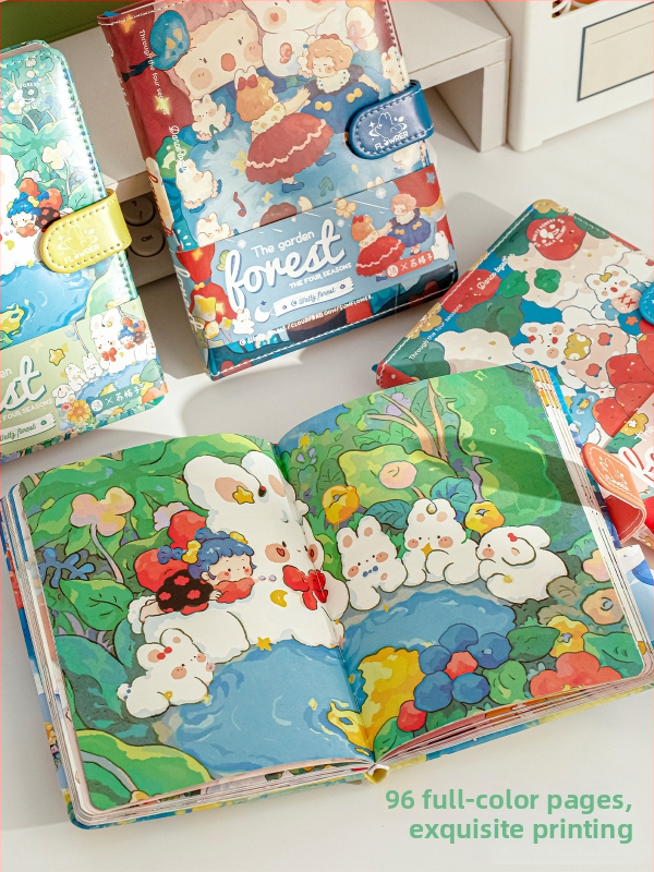 Бележник Moonlight Garden със сшита подвързия, хартия от сурова дървесна целулоза, тегло на хартията 40 g, бизнес офис стил