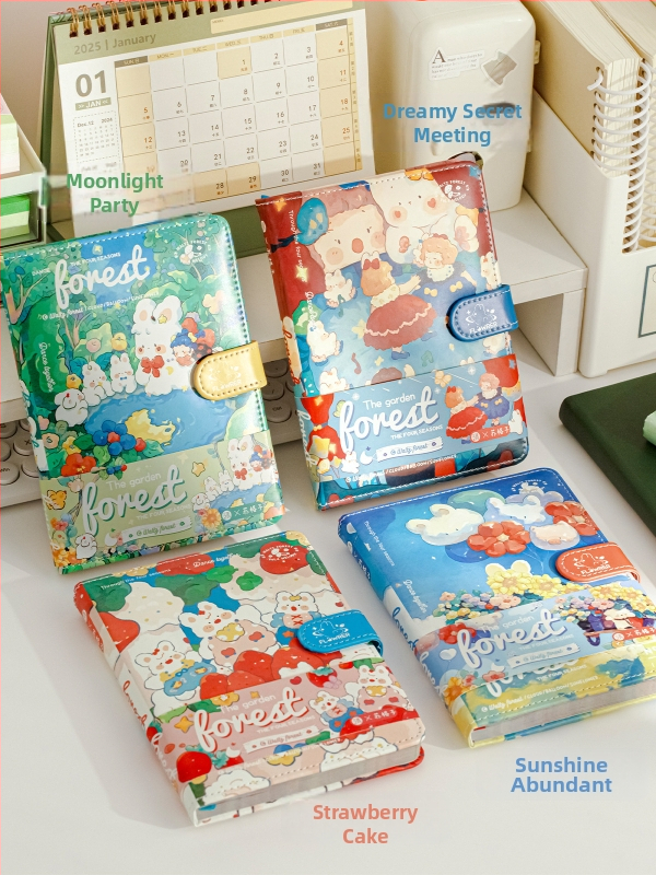 Бележник Moonlight Garden със сшита подвързия, хартия от сурова дървесна целулоза, тегло на хартията 40 g, бизнес офис стил