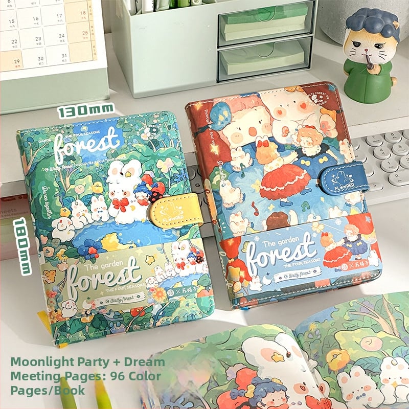 Бележник Moonlight Garden със сшита подвързия, хартия от сурова дървесна целулоза, тегло на хартията 40 g, бизнес офис стил