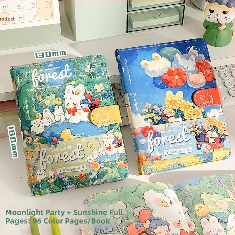 Бележник Moonlight Garden със сшита подвързия, хартия от сурова дървесна целулоза, тегло на хартията 40 g, бизнес офис стил