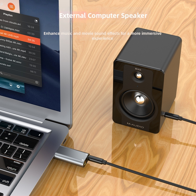 USB vanjska zvučna kartica s dvostrukim 3,5 mm priključcima (slušalice + mikrofon), bez upravljačkih programa, kompatibilna s desktopom, prijenosnim računalom i PS4