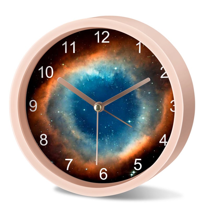 Будилник за деца със звезден небе и астронавт — детски карикатурен дизайн, тих режим, батерийно захранване, пластмасов корпус, пластмасов циферблат, стъклена огледална повърхност