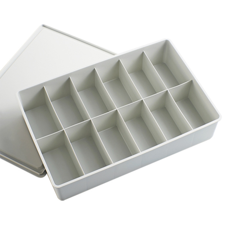 Kutija za skladištenje donjeg rublja od PP plastike, s poklopcem i pregradama, otporna na prašinu, za donje rublje, čarape i grudnjake (Modeli 0666–0669)