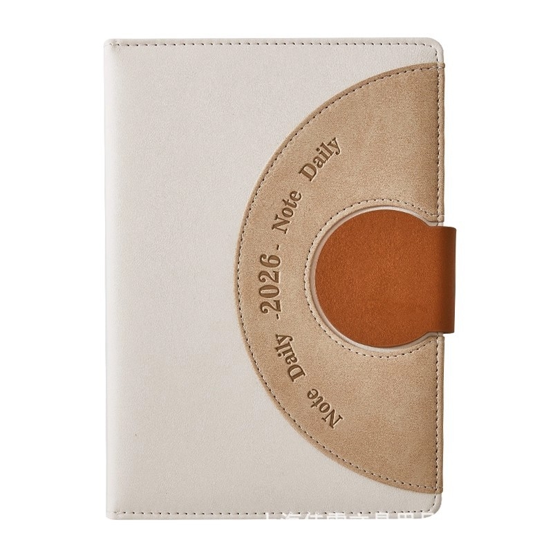 2026 график бележник - ръководство за управление на времето и дневник, подвързан с конец, PU корица, Dowling хартия, 80 г/м2, 300–400 страници