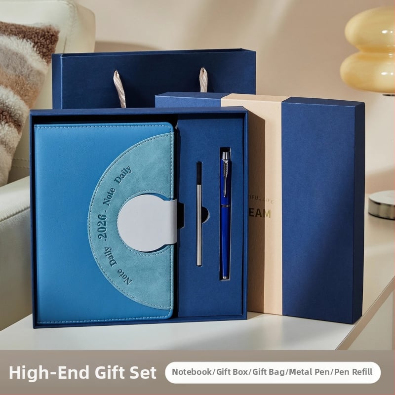 2026 график бележник - ръководство за управление на времето и дневник, подвързан с конец, PU корица, Dowling хартия, 80 г/м2, 300–400 страници