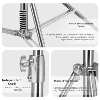 Фотографска светлинна стойка за светкавица – неръждаема стомана, универсална, без дистанционно