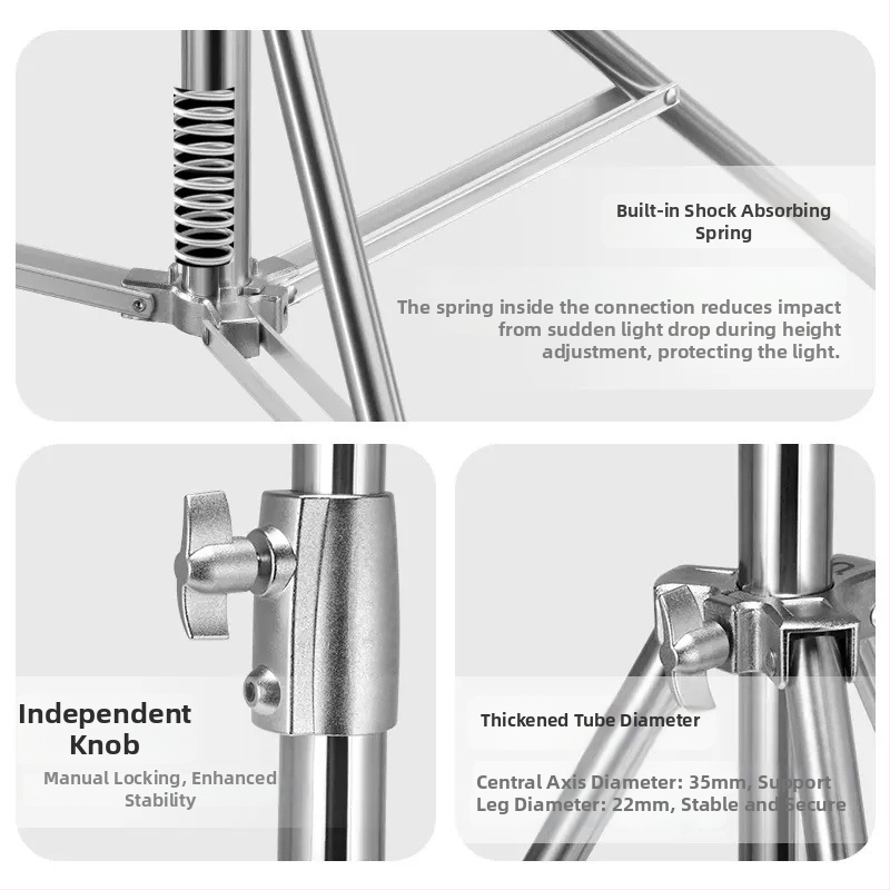 Фотографска светлинна стойка за светкавица – неръждаема стомана, универсална, без дистанционно