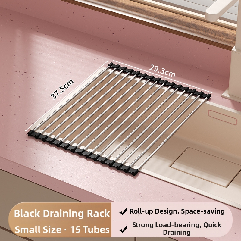 Sklopivi stalak za suđe od nehrđajućeg čelika sa silikonskim odvodnim pladnjem — Jia Zhi Wang Drain Rack